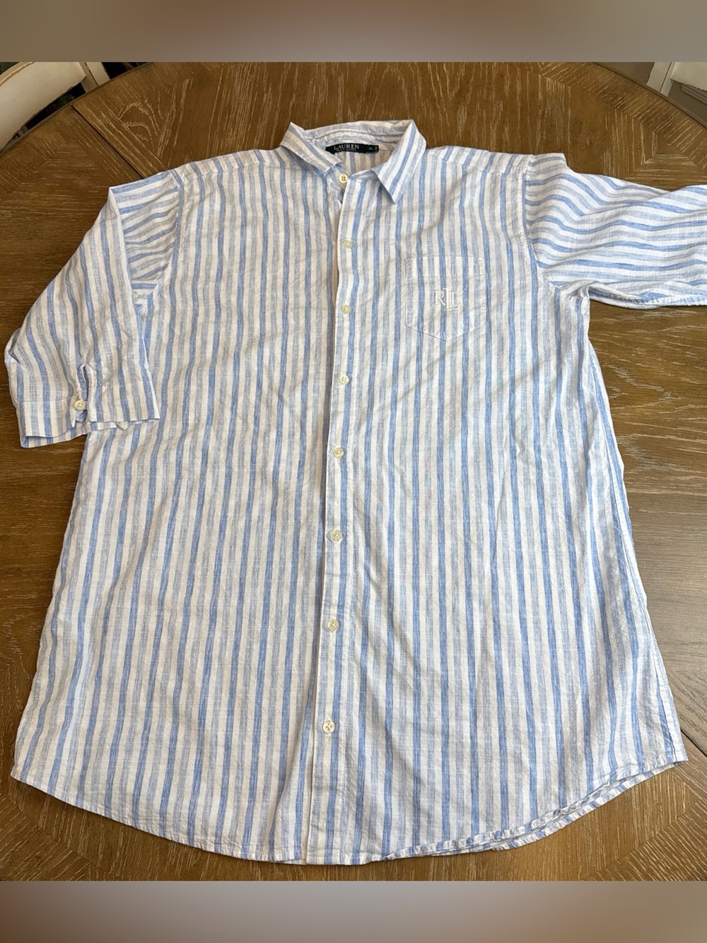Lauren Ralph Lauren Button-Down night shirt night gown monogram pocket